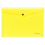 Папка-конверт на кнопке Berlingo "Neon" А4, 200мкм, прозрачная желтый неон