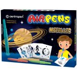 Фломастеры воздушные Centropen "AirPens Metallic", 08цв.+8 трафаретов, картон. упаковка