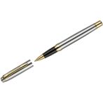 Ручка-роллер Luxor "Trident" синяя, 1,0мм, корпус серебро/золото, футляр