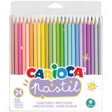 Карандаши цветные Carioca "Pastel", 24цв., заточен., ПВХ, европодвес