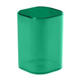 Подставка-стакан СТАММ "Фаворит", пластиковая, квадратная, тонированная зеленая