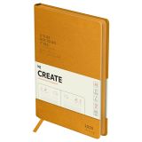 Ежедневник датированный 2025г., А5, 176л., твердый переплет, кожзам, BG "Create. Orange", оранжевый, цветной срез
