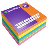 Самоклеящийся блок Berlingo "Ultra Sticky", 75*75мм, 450л., 5 неоновых цветов + 1 белый