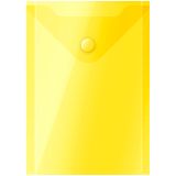 Папка-конверт на кнопке OfficeSpace А6 (105*148мм), 150мкм, пластик, желтая