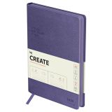 Ежедневник датированный 2025г., А5, 176л., твердый переплет, кожзам, BG "Create. Purple", фиолетовый, цветной срез
