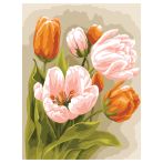УЦЕНКА - Картина по номерам на картоне ТРИ СОВЫ "Тюльпаны", 30*40, с акриловыми красками и кистями