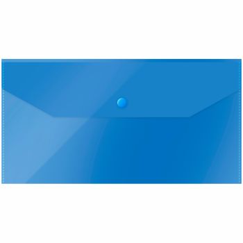 Папка-конверт на кнопке OfficeSpace С6, 150мкм, пластик, полупрозрачная, синяя