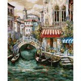 Картина по номерам на холсте ТРИ СОВЫ "Венецианский канал", 40*50, с акриловыми красками и кистями