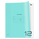 Тетрадь 12л., линия BG "UniTone. Neon", пластиковая обложка, неон голубой