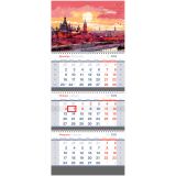 Календарь квартальный 3 бл. на 3 гр. BG Standard "Россия", с бегунком, 2025г.