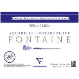 Альбом для акварели, 25л., 18*24, на склейке Clairefontaine "Fontaine Demi-satiné", 300г/м2, горяч. пресс., полу-сатин