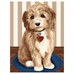 УЦЕНКА - Картина по номерам на картоне ТРИ СОВЫ "Любимый щенок", 30*40, с акриловыми красками и кистями
