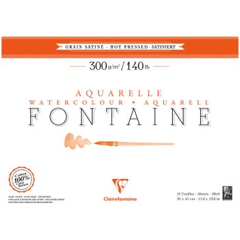 Альбом для акварели, 12л., 30*40, на склейке Clairefontaine 