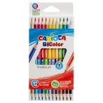 Карандаши цветные двухсторонние Carioca "Bi-Color", 24цв., 12шт., трехгран., заточен., картон, европодвес