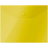 Папка-конверт на кнопке OfficeSpace А5 (190*240мм), 150мкм, пластик, полупрозрачная, желтая