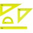 Набор чертежный СТАММ, размер XL (линейка 30см, 2 треугольника, транспортир), прозрачный, неоновые цвета, ассорти, европодвес