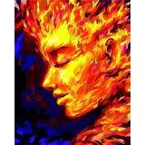 Картина по номерам на холсте ТРИ СОВЫ "Стихия. Огонь", 40*50, с акриловыми красками и кистями
