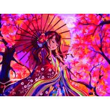Картина по номерам на холсте ТРИ СОВЫ "Японское солнце", 30*40, с акриловыми красками и кистями