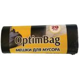 Мешки для мусора  30л КБ "Optim Bag" ПНД, 48*58см, 10мкм, 20шт., черные, в рулоне