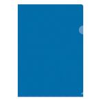 Папка-уголок OfficeSpace А4, 100мкм, пластик, прозрачная синяя