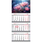 Календарь квартальный 3 бл. на 3 гр. BG "Магические цветы", с бегунком, 2025г.