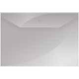 Папка-конверт на кнопке OfficeSpace А4, 120мкм, пластик, прозрачная
