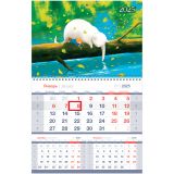 Календарь квартальный 1 бл. на 1 гр. BG Mono premium "Котик", с бегунком, 2025г.