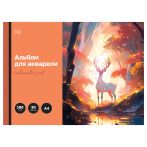 Альбом для акварели, 30л., А4, на склейке BG "Сказочный олень", 180г/м2