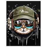 Картина по номерам на холсте ТРИ СОВЫ "Кот меломан", 30*40, с акриловыми красками и кистями