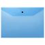 Папка-конверт на кнопке СТАММ А4, 120мкм, пластик, прозрачная, синяя