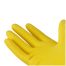Перчатки резиновые хозяйственные Vega, многоразовые, хлопчатобумажное напыление, р. M, желтые, пакет с европодвесом