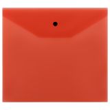 Папка-конверт на кнопке СТАММ А5+, 120мкм, пластик, прозрачная, красная