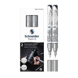 Набор маркеров для декорирования Schneider "Paint-It 060/061" 2шт., хром, 0,8мм + 2мм, картон. упаковка