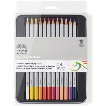 Набор цветных карандашей Winsor&Newton, 24цв., в метал коробке
