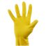 Перчатки резиновые хозяйственные OfficeClean ПРЕМИУМ, многоразовые, хлопчатобумажное напыление, супер плотные, р.S, желтые, пакет с европодвесом