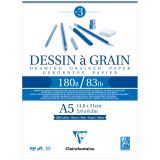 Скетчбук 30л., А5 Clairefontaine "Dessin a grain", на склейке, мелкозернистая, 180г/м2