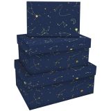 Набор прямоугольных коробок 3в1, MESHU "Golden constellation", (19*12*7,5-15*10*5см)