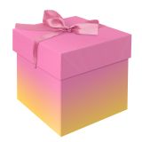 Коробка складная подарочная MESHU "Duotone. Pink-Orange gradient", (15*15*15см), с лентой