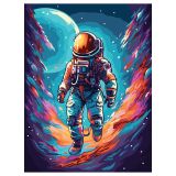 Картина по номерам на холсте ТРИ СОВЫ "В галактике", 40*50, с акриловыми красками и кистями