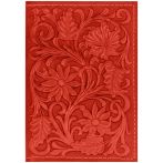Обложка для паспорта Кожевенная мануфактура, нат. кожа, "Цветы", красный