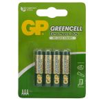 Батарейка GP Greencell AAA (R03) 24S солевая, BL4