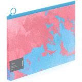 Папка-конверт на молнии с расширением Berlingo "Haze" А4, 180мкм, розовая/голубая, с рисунком, с эффектом блесток