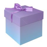 Коробка складная подарочная MESHU "Duotone. Blue-Lilac gradient", (15*15*15см), с лентой