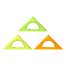 Треугольник 45°, 16см СТАММ, пластиковый, с транспортиром, прозрачный, неоновые цвета, ассорти