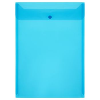 Папка-конверт на кнопке OfficeSpace А4, 180мкм, вертикальная, синяя