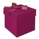 Коробка складная подарочная MESHU "Persian Red", (15*15*15см), с лентой