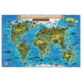 Карта мира для детей "Животный и растительный мир Земли" Globen, 1010*690мм, интерактивная, с ламинацией