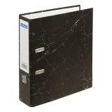 Папка-регистратор OfficeSpace 70мм, разборная, мрамор, черная, нижний метал. кант