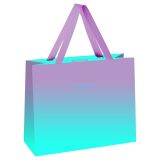 Пакет подарочный 32*26*12см MESHU "Duotone. Turquoise-Lilac gradient", отд. фольгой, матовая ламинация