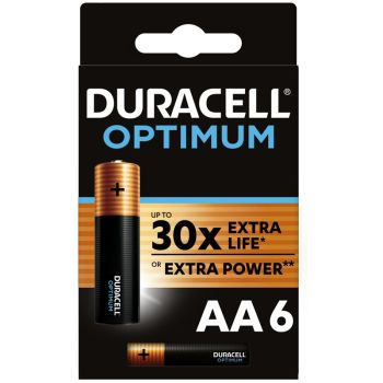 Батарейка Duracell Optimum AA (LR6) алкалиновая, 6BL